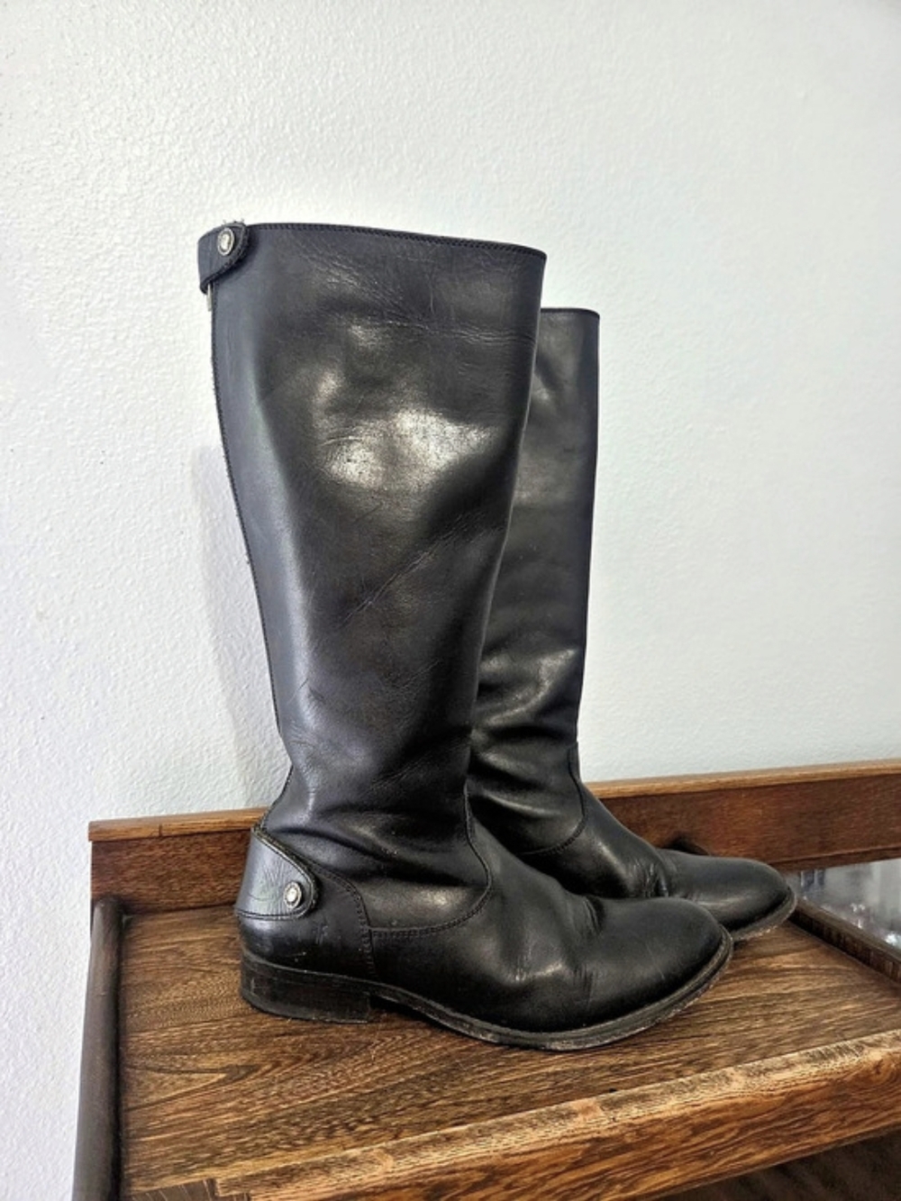 Frye Melissa Button Back Zip Boot US 8 Black